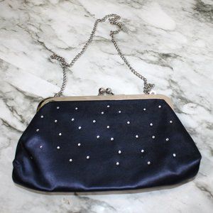 David's Bridal Navy Mini Bag with Silver Accents
